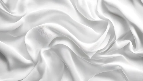 Elegant White Silk Fabric with Soft Folds, Minimalist Style.