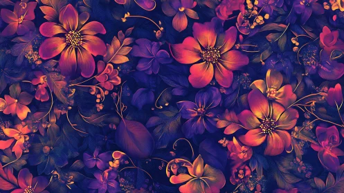 Radiant Blooms Dancing in Jewel-Toned Twilight.