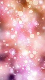 Cotton candy nebula drifts through a galaxy of glittering lights