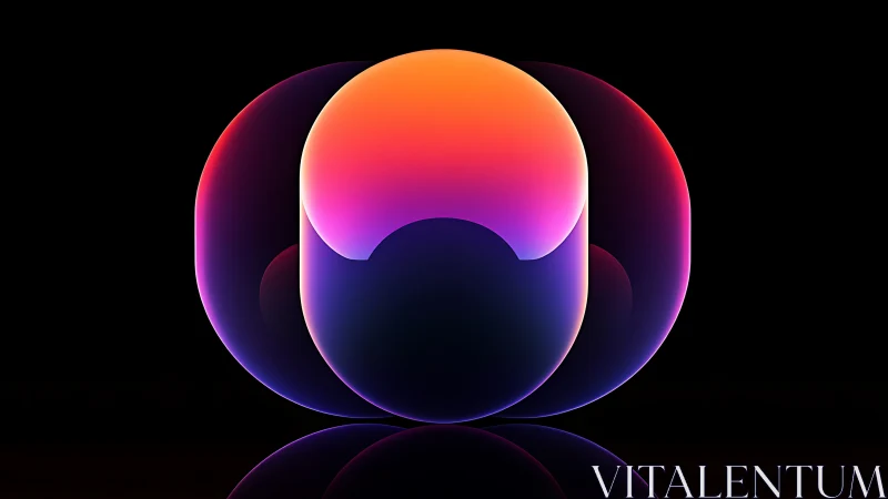 Glowing gradient capsule forms in luminous digital symmetry.