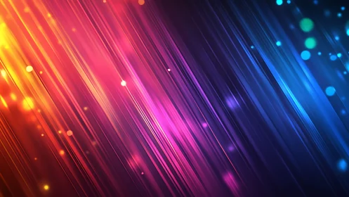 Neon rainstorms streak diagonally through a glowing spectrum