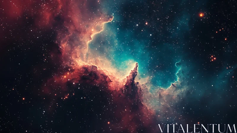 Color-rich galactic nebula with star-filled cosmic void.