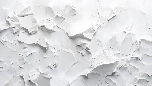 Abstract white cracked surface with 3D texture in modern art style.