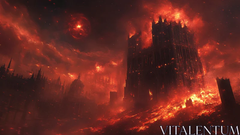 Hellscape Cathedral Burns Against the Crimson Apocalypse