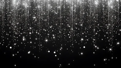 Shimmering silver starlight gently cascades across the night