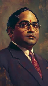 Regal Indian leader portrait in deep oil-rendered tones.