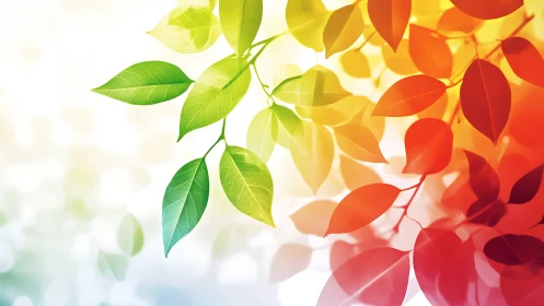 Digital foliage illustration maps gradient color transitions