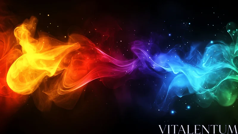 Chromatic Energy Flow: Luminous Gradient Abstraction with Particle Effects.