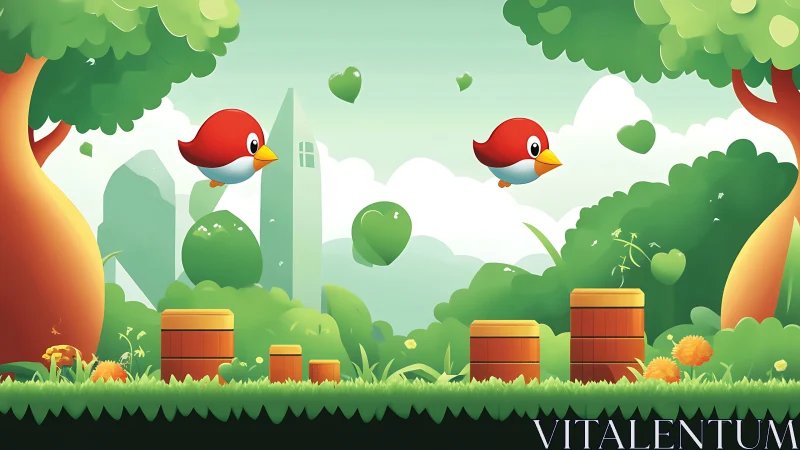 Colorful Super Mario-Style Game Scene