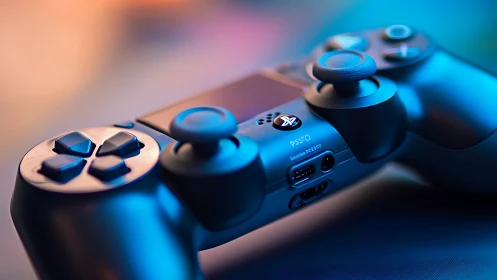 Gaming Controller's Neon Dance: Digital Heartbeat Glowing.