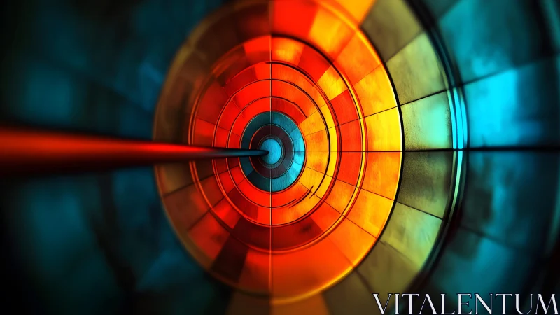 Vivid Abstract Tunnel with Circular Patterns in Futuristic Style.