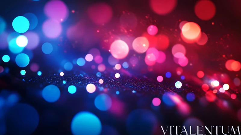 Vibrant Abstract Bokeh Lights in Blue and Pink Tones, Digital Art.