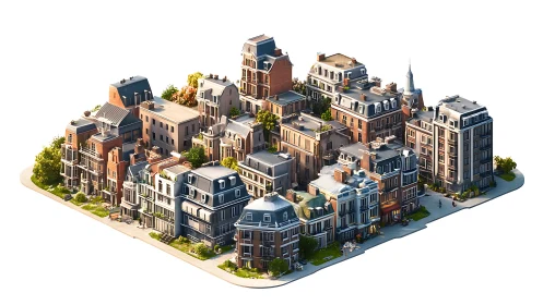 Miniature brownstone labyrinth bathed in crisp morning light.