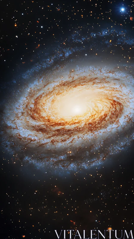 Spiral galaxy core with dense luminous starfield halo.