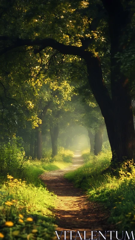 A Glowing Path Through Ancient Trees Beckons You Forward