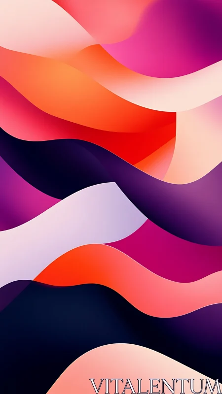 Vibrant gradient waveforms flow in layered abstract bands