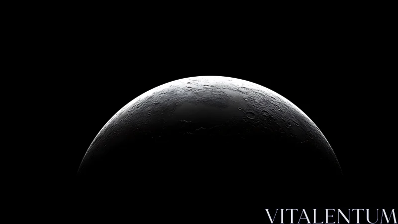 Lunar terminator in grazing light reveals cratered regolith relief