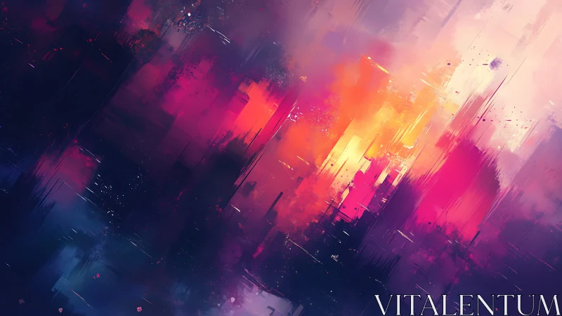Radiant city haze dissolves into deep twilight hues.
