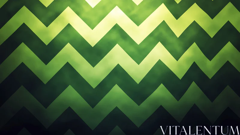 Green zigzag gradient pattern with luminous chevron depth.