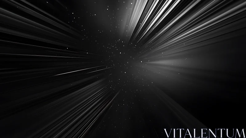 Radial starfield motion blur simulates high-velocity space travel