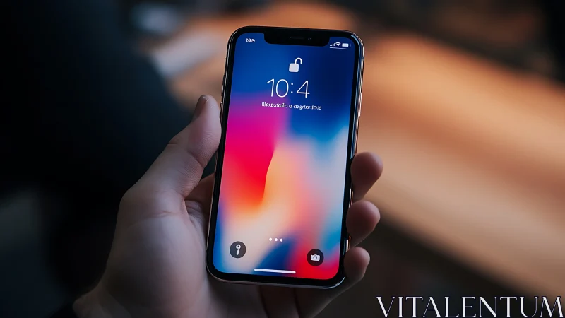 iPhone Lock Screen Display: Notch Architecture and Temporal Interface Typography.
