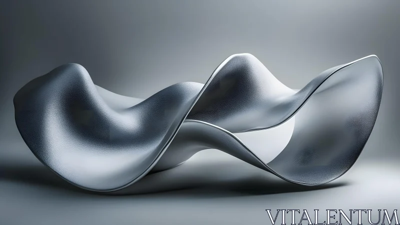 Abstract metallic sculpture with smooth curves in minimalist style.
