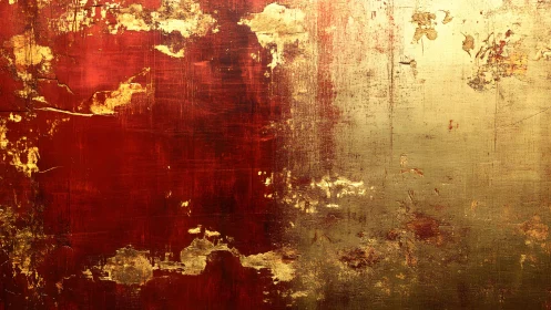 Abstract Red and Gold Texture with Grunge Artistic Finish.
