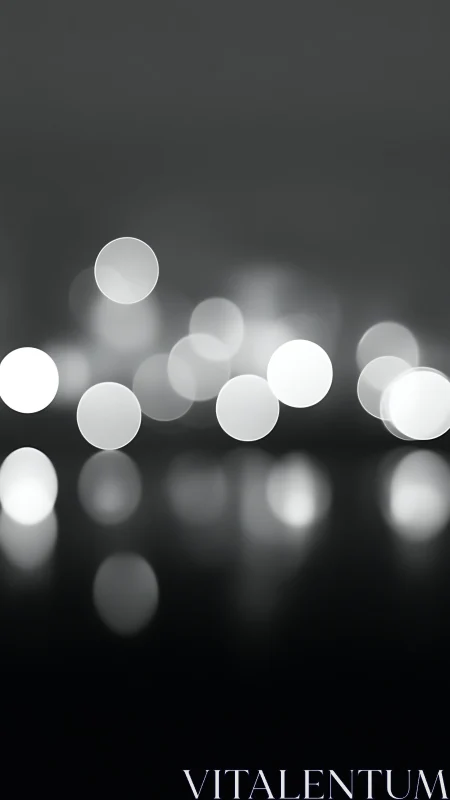 Soft monochrome bokeh lights drifting through quiet night.