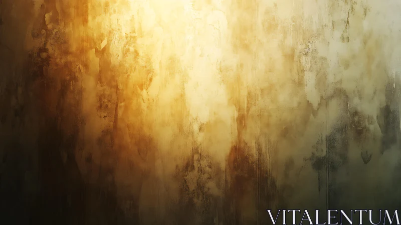 Warm Grunge Textured Wall in Golden Light, Abstract Art Style.
