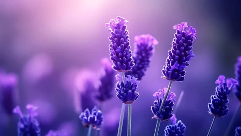 Purple Lavender Blooms Dance in Dreamy Garden Light