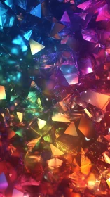 Prismatic triangles glow in a dreamy kaleidoscope of color
