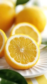 Sunlit lemon halves glow with fresh, citrusy vibrance.