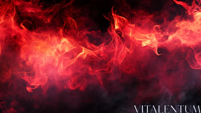 Inferno's Dance: Crackling Flames Surge Through Midnight Dark.