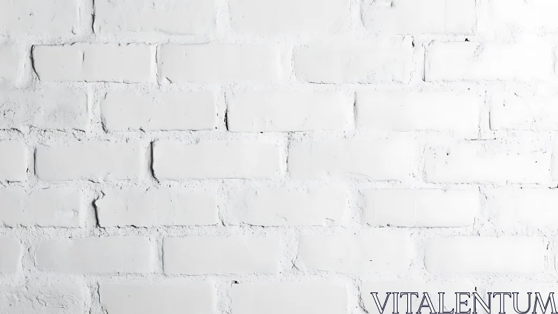 White painted brick wall shows subtle texture and depth.
