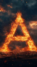 Monumental Fire Triangle Architecture in Apocalyptic Landscape.