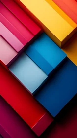 Layered chromatic blocks in bold geometric abstraction.