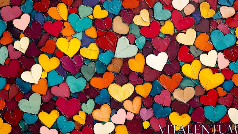 Densely Packed Polychromatic Hearts in Vivid Array.