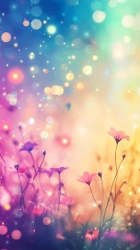 Chromatic Luminescence Through Floral Silhouettes and Bokeh Depth.