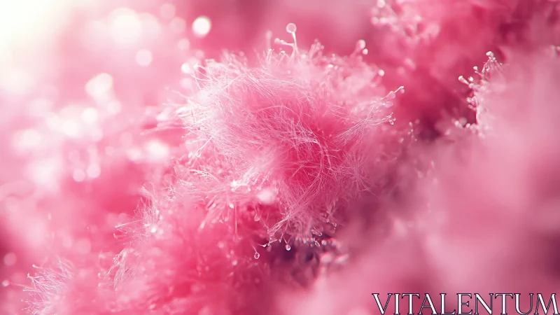 Soft pink macro texture with delicate fibers and dew.