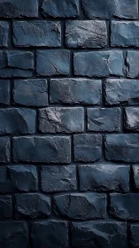 Dark slate brick wall shows wet-surface specular highlights