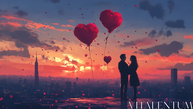 Urban Romance Under a Breathtaking Sunset