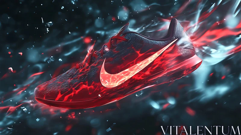 Lava-streaked running shoe ignites a storm of speed and light.