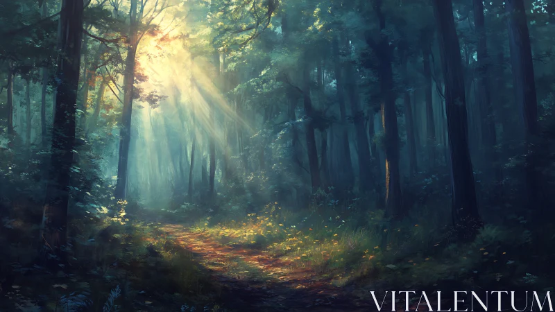 Volumetric Light Through Forest Canopy: Crepuscular Rays in Dense Woodland