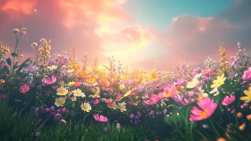 Wildflower Meadow at Golden Hour