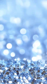 Icy blue bokeh sparkles create a dreamy festive backdrop