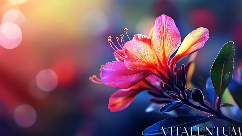 Macro Botanical Study: Pink Blossom with Gradient Bokeh Depth.