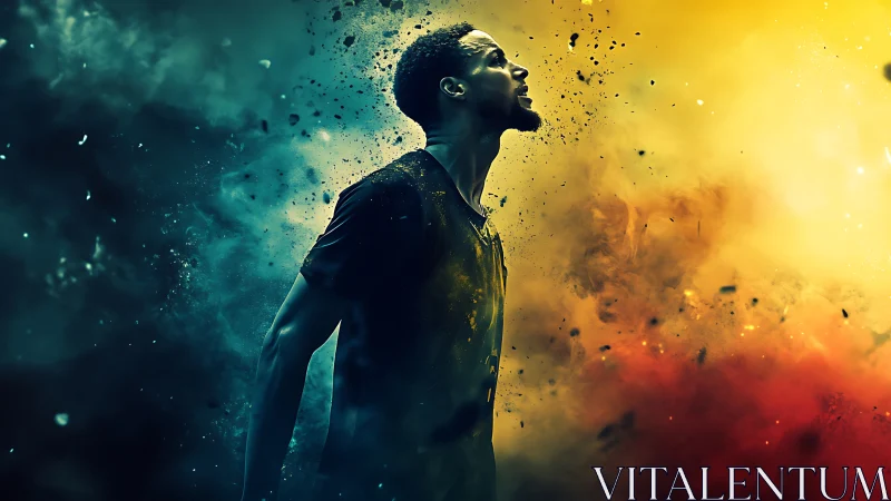 Soul on Fire in a Storm of Color and Shattered Night.