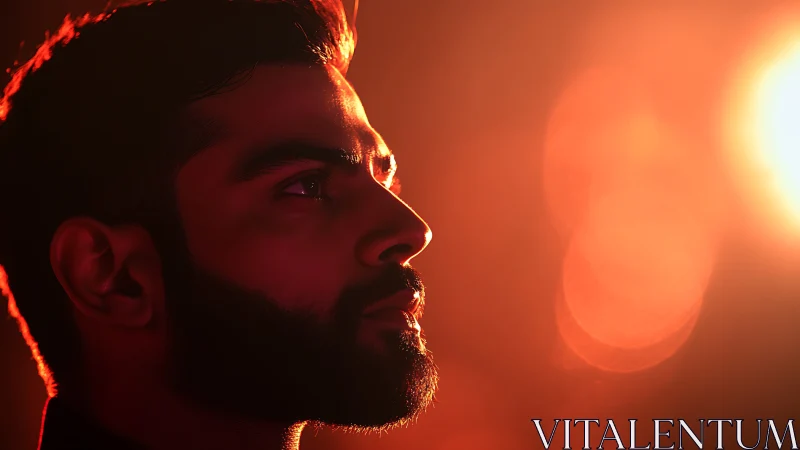 Warm sunset glow frames a thoughtful profile in quiet focus