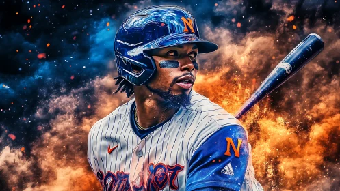 Blazing Slugger Surging Through Cosmic Diamond Firestorm.