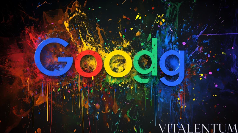 Color-splashed tech logo reimagined with neon paint bursts.